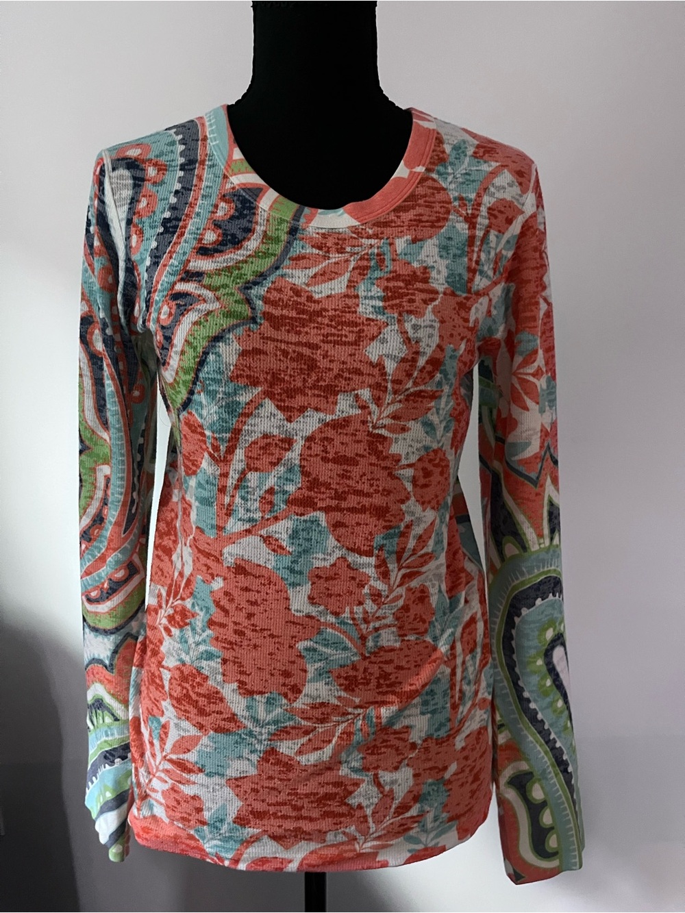 Sundance Before + Again Thermal Long Sleeve Floral Top